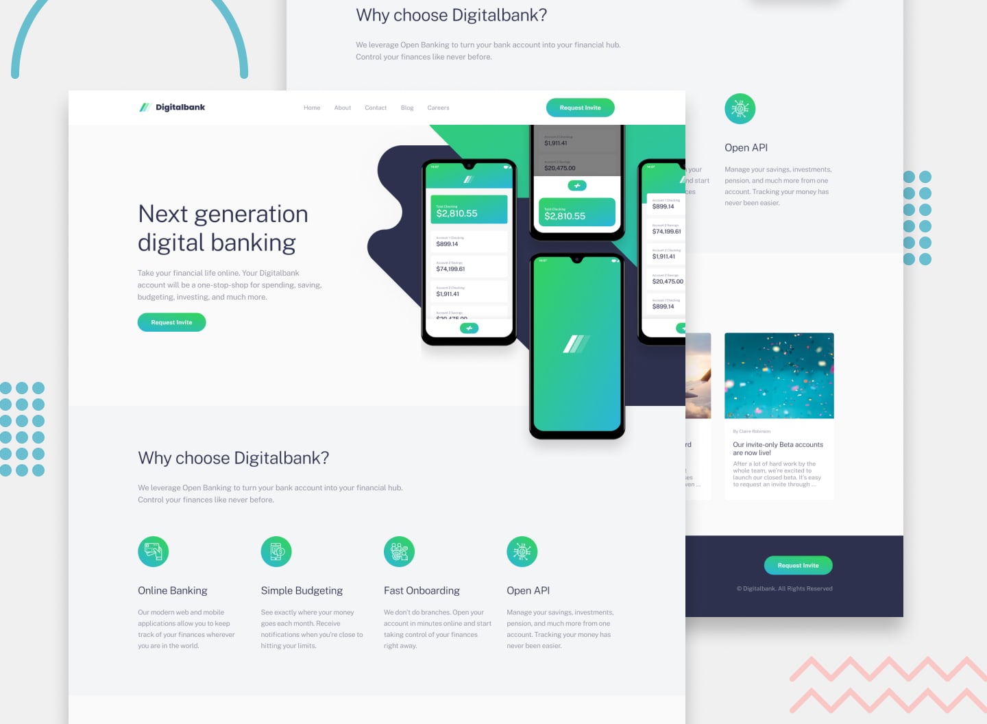 digitalbank landing page preview