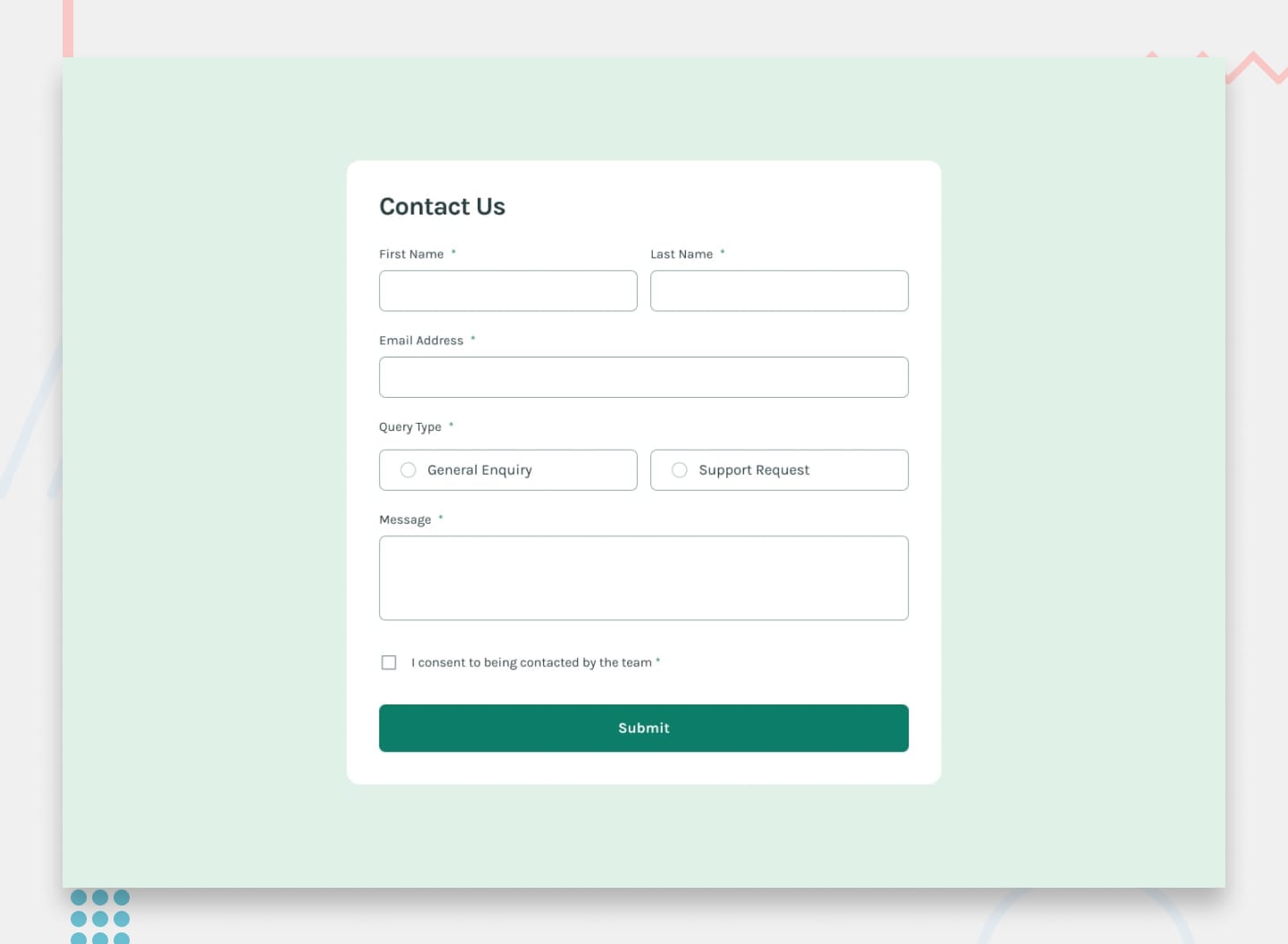 Contact Form preview