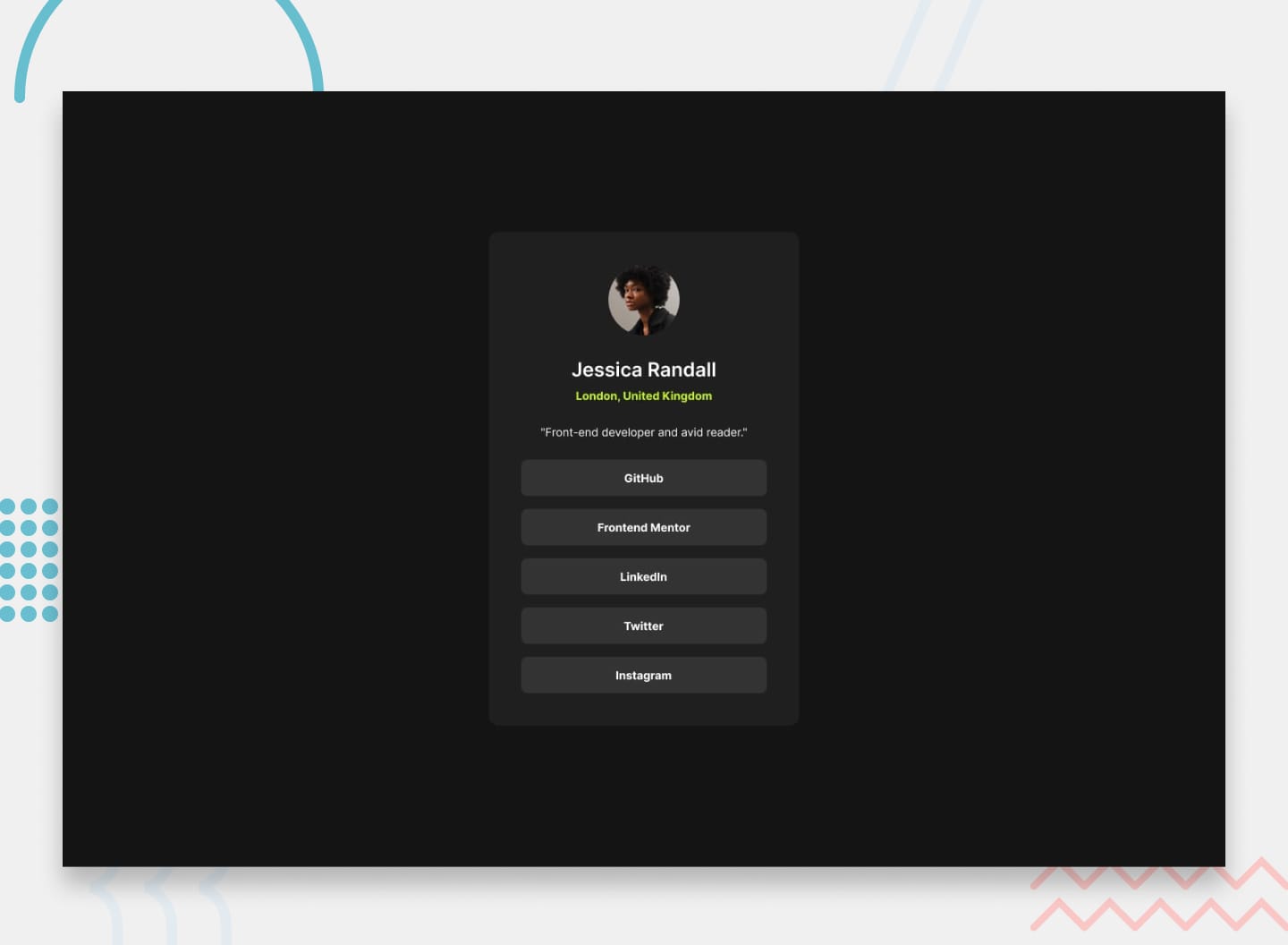 Social links profile preview